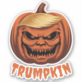 Adesivo Trumpkin - Grinning Donald Trump Halloween Pumpkin