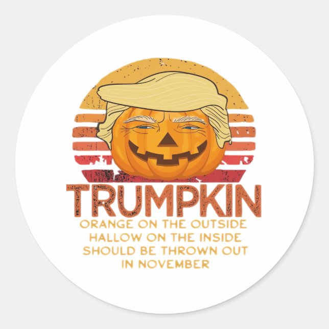 Adesivo Trumpkin Halloween Clássico Engraçado - Policial (Frente)