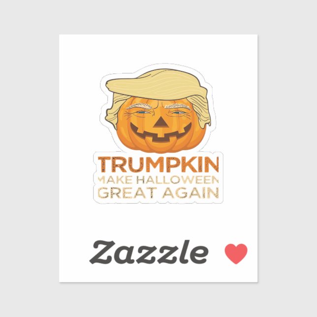 Adesivo Trumpkin Halloween Engraçado Clássico (Folha)