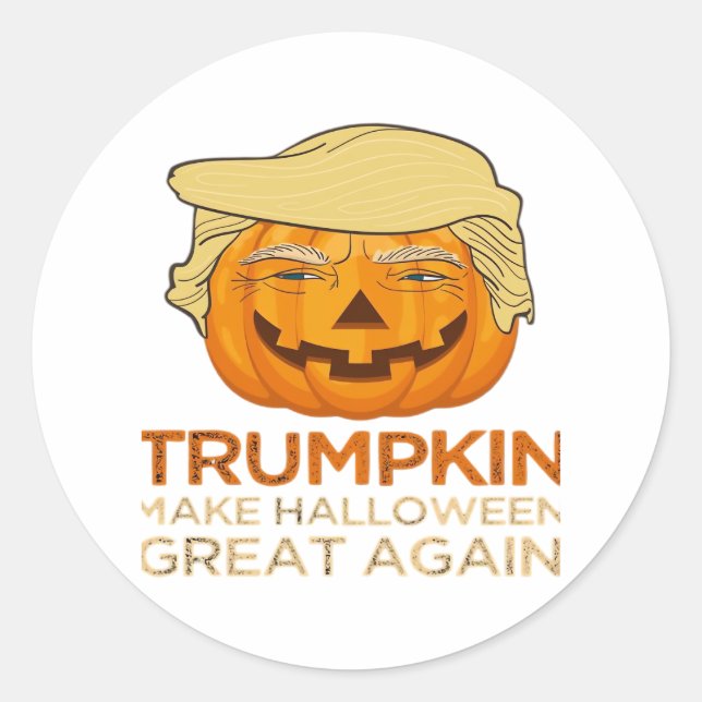 Adesivo Trumpkin Halloween Engraçado Clássico (Frente)