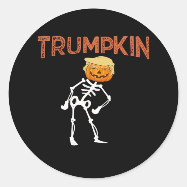 Adesivo Trumpkin Halloween Engraçado Clássico (Frente)