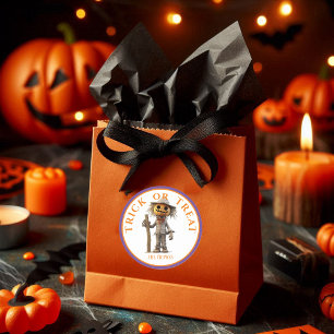 Adesivo Truque de Halloween ou Tratar Abóbora de Abóbora