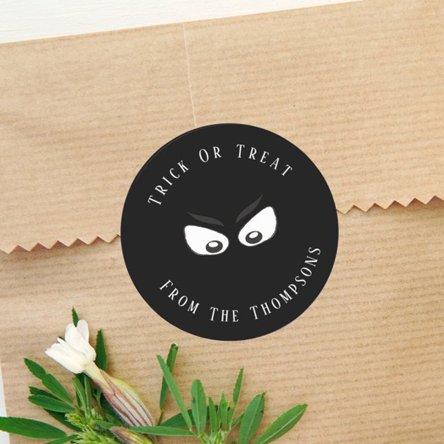 Adesivo Truque de Halloween ou trate o favorito fantasma f (Criador carregado)