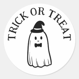 Adesivo Truque Fantasma Bonito ou Tratar Halloween