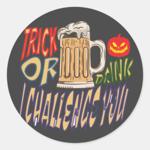 Adesivo Truque Ou Bebida, Booze Feliz Halloween