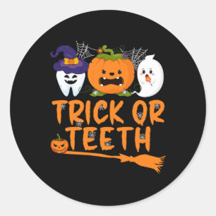 Adesivo Truque Ou Dente Engraçado Dentista Halloween Denta