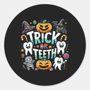 Adesivo Truque Ou Dente Engraçado Dentista Halloween Denta