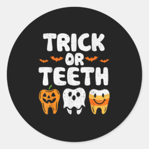 Adesivo Truque Ou Dentes De Halloween Engraçados Dentistas