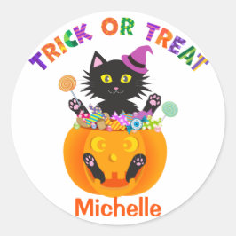 Adesivo Truque Ou Tratamento De Gatos Halloween