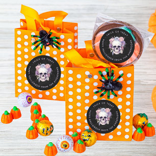 Adesivo Truque Ou Tratamento De Halloween De Gótica Floral