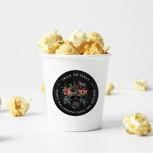 Adesivo Truque ou Tratamento de Halloween Tropical Floral