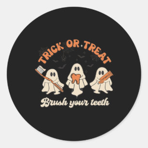 Adesivo Truque Ou Tratar Escove Os Dentes Halloween Dental