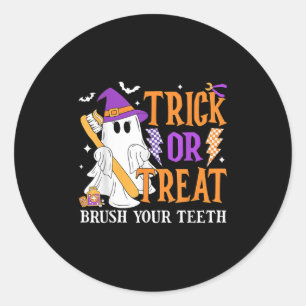 Adesivo Truque Ou Tratar Escove Seus Dentes Cute Ghost Hal