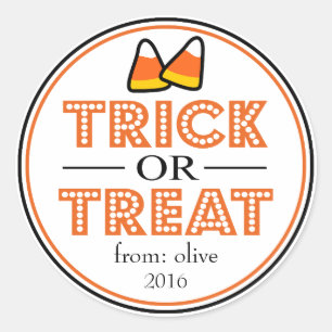 Adesivo Truque Ou Tratar Milho-Adulto (Preto/Laranja)