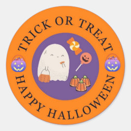 Adesivo Truque ou tratem fantasma bonitinho de Halloween f