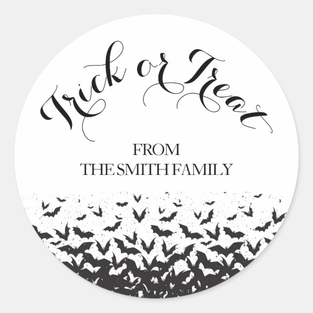 Adesivo Truque Personalizado ou Tratar Halloween (Frente)
