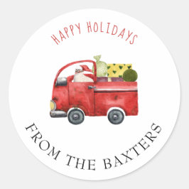 Adesivo Truque Vermelho Personalizado e Papais noeis Natal