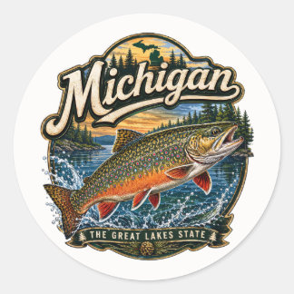 Adesivo Truta de Michigan Grandes Lagos