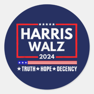 Adesivo Truth Hope Decency Harris Walz 2024
