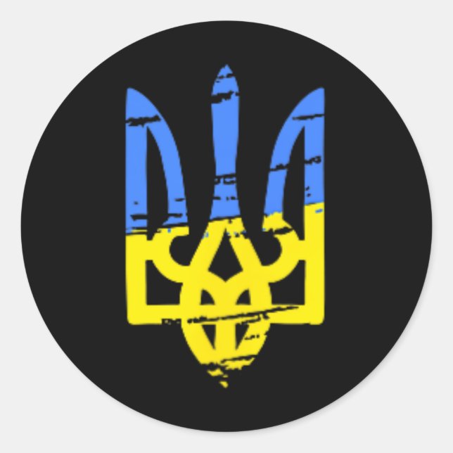 Adesivo Tryzub Ucrânia Tridente Ucraniano Militar  (Frente)