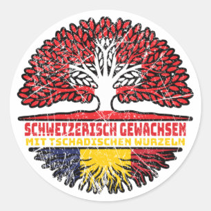 Adesivo Tschad Tschadisch Schweizer Schweiz Baum Wurzel