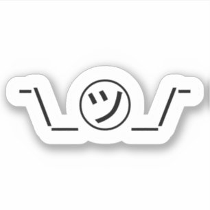 Adesivo Tsu Kana Shrug Emoticon ¯\_ ㋡_/ movimento Japonês 