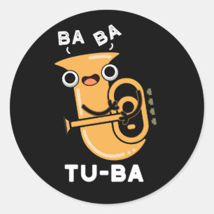 Adesivo Tu-ba Piadas engraçadas de Tuba Fundo Escuro