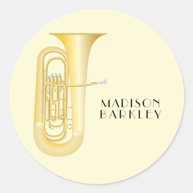 Adesivo Tuba Musical Banda Professora Oval Sticker (Frente)