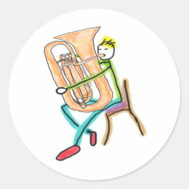 Adesivo Tuba Playing Stickman