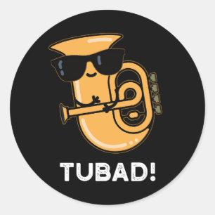 Adesivo Tubad Funny Music Tuba Pun Dark BG