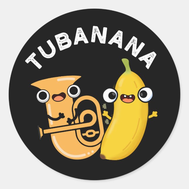Adesivo Tubanana Funny Tuba Banana Pun Dark BG (Frente)