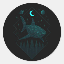 Adesivo Tubarão Astral - Predador do Oceano Cósmico