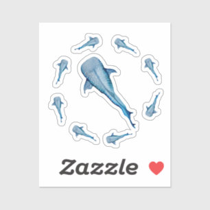 Adesivo Tubarão-baleia-aquarela