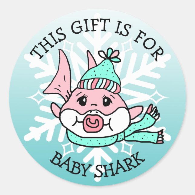 Adesivo Tubarão-bebê, este presente se for para o Natal da (Frente)