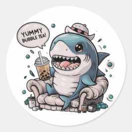 Adesivo Tubarão Cartoon Adorável: Cozy, Kawaii Vibes