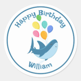 Adesivo Tubarão com palheta redonda clássica Ballons