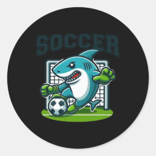 Adesivo Tubarão de Futebol Jogando Futebol