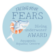 Tubarão diante de seus medos, iniciantes de nataçã