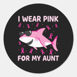 Adesivo Tubarão Eu Visto Rosa Para Minha Tia Crianças Canc