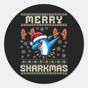 Adesivo Tubarão-feliz Sharkmas Christma Ugly Xmas Kids Sha