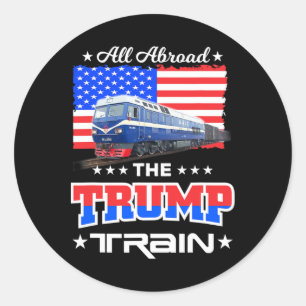 Adesivo Tudo a Bordo do Trem do Trump Bandeira Americana
