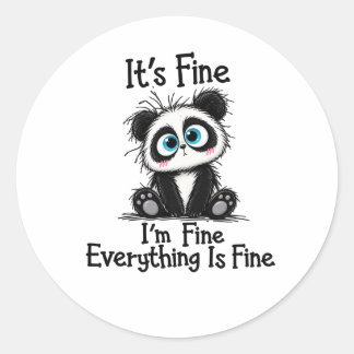 Adesivo Tudo Bem Estou Bem Tudo Está Bem Panda Engraçado