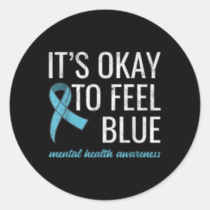 Adesivo Tudo Bem Sentir A Consciência Da Saúde Mental Azul