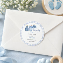 Tudo Em Um Bebê de Jeans Azul Personalizado Xadrez