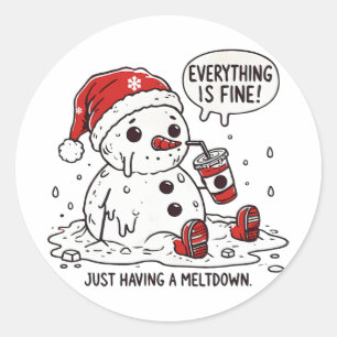 Adesivo Tudo Está Bem Só Tendo um Natal com Colapso