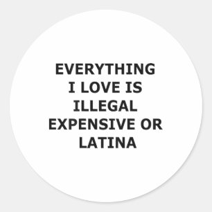 Adesivo Tudo o que Eu Amo é Ilegal Caro ou Latina (