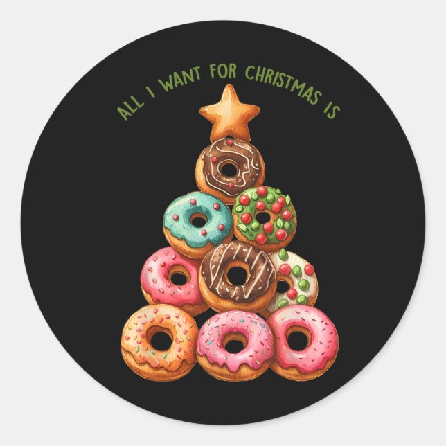 Adesivo Tudo O Que Eu Quero É Árvore Do Rosquinha Xmas (Frente)
