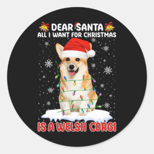 Adesivo Tudo O Que Eu Quero É Um Papai noel De Corgi Galês