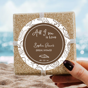 Adesivo Tudo o que Eu Vejo é Amor Conchas Marrons Rabiscos