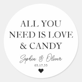 Adesivo TUDO O QUE PRECISAS É AMOR E VELHO Favor do Casame